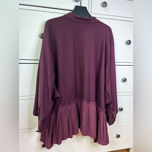 Torrid size 6x open cardigan jacket blazer Ponte Fabric Mixed Peplum top likenew - Picture 14 of 17